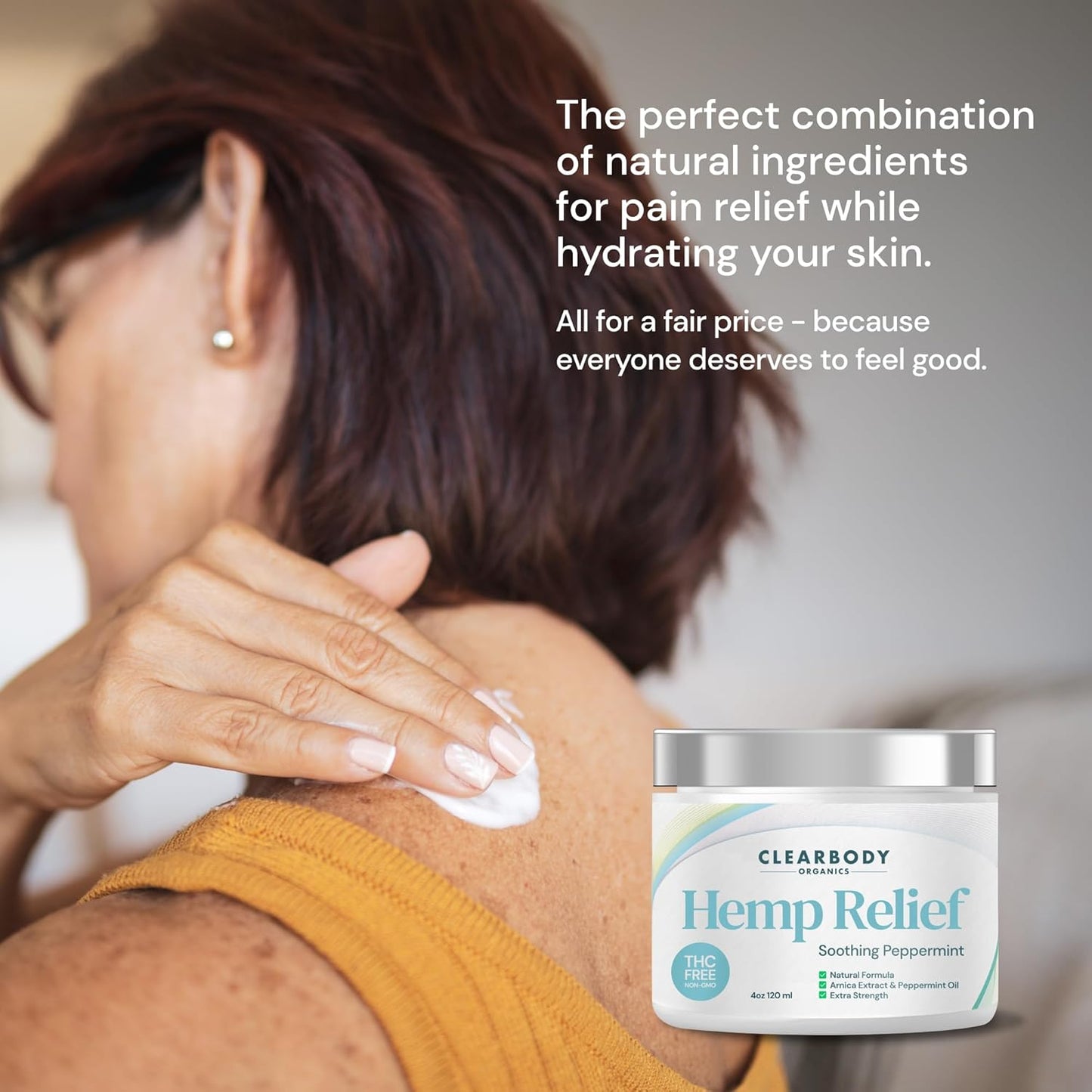 Natural Herbal Relief Cream – Soothing Peppermint & Arnica Blend for Back, Joints, Neck, and Muscles – 4 oz | USA Made