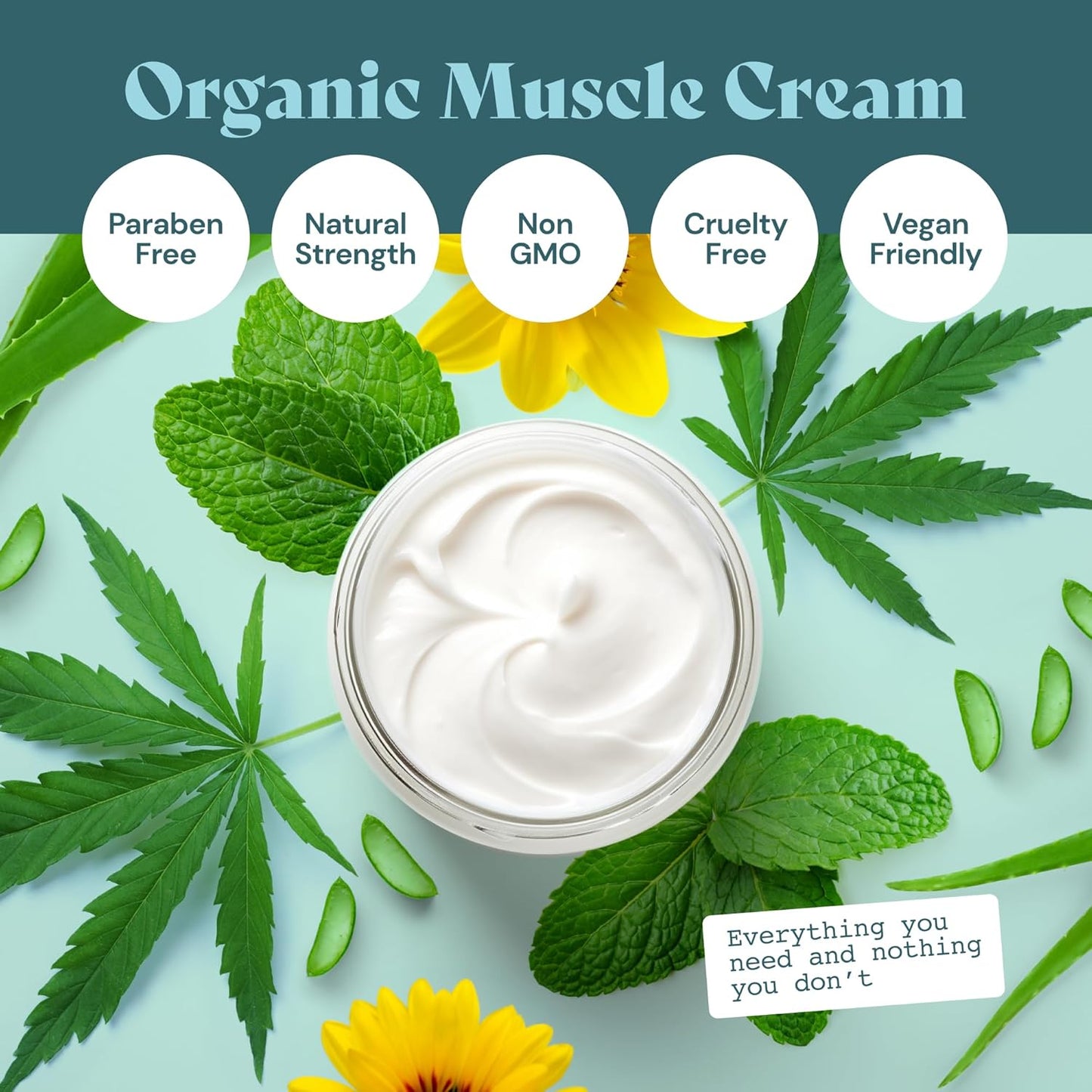 Natural Herbal Relief Cream – Soothing Peppermint & Arnica Blend for Back, Joints, Neck, and Muscles – 4 oz | USA Made