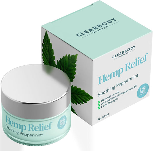 Natural Herbal Relief Cream – Soothing Peppermint & Arnica Blend for Back, Joints, Neck, and Muscles – 4 oz | USA Made