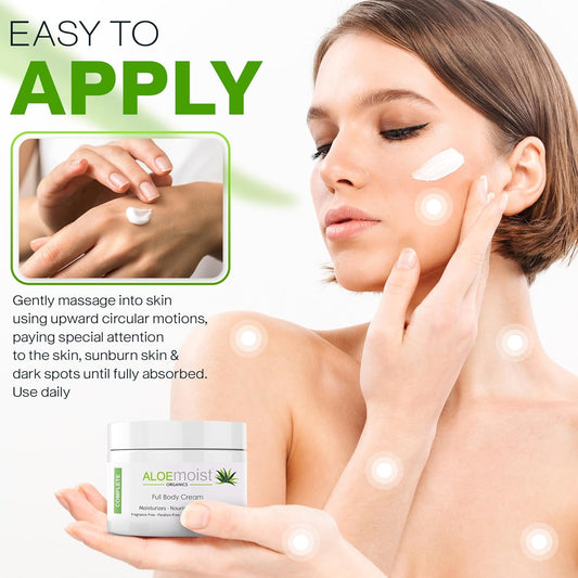 Hydrating Aloe Vera Cream for Face & Body – Moisturizer with Vitamin E, Vitamin C, Retinol, and Shea Butter – Nourishing Formula for Dry Skin, 8 oz