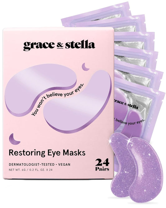 Under Eye Gel Patches for Puffy Eyes and Dark Circles – 24 Vegan Pads with Retinol and Hyaluronic Acid – Skincare Gift for Women