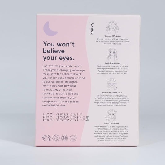 Under Eye Gel Patches for Puffy Eyes and Dark Circles – 24 Vegan Pads with Retinol and Hyaluronic Acid – Skincare Gift for Women